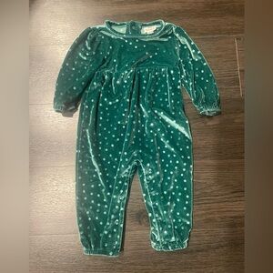 Cat & Jack Velour Dot Jumpsuit Size 6-9M